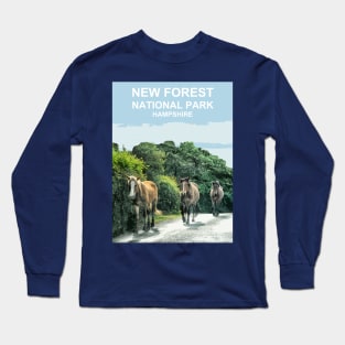 New Forest Ponies, National Park Hampshire England uk. Long Sleeve T-Shirt